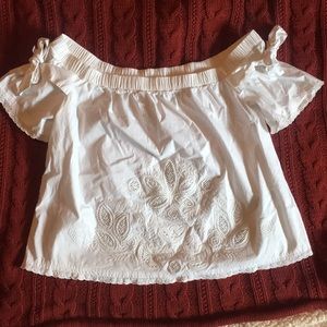 Abercrombie & Fitch Off-the-Shoulder Smock Blouse